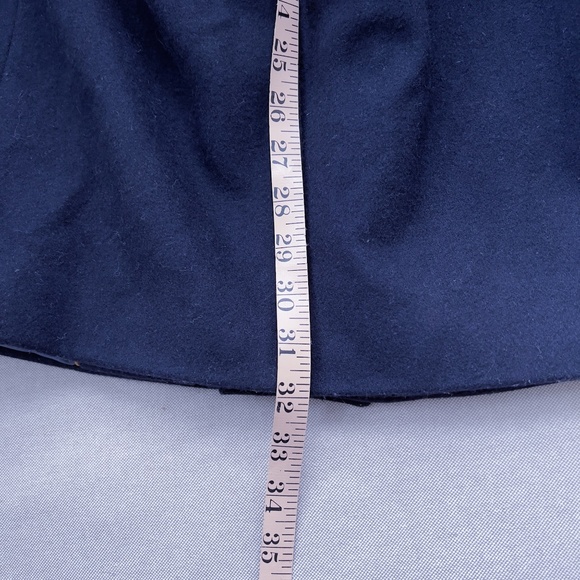 Cole Haan Navy Blue Wool Button Up Car Coat Size Small Classic Winter - Picture 11 of 12